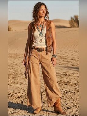 WE THE FREE Old West Slouchy Jeans tan b5